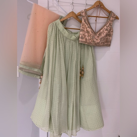 Mint green lengha - Picture 3 of 3